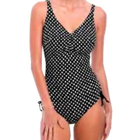 Fantasie SwimWomen's Santa Monica Shaping Underwire One-Piece Polka Dots Sz 42DD - Picture 1 of 9